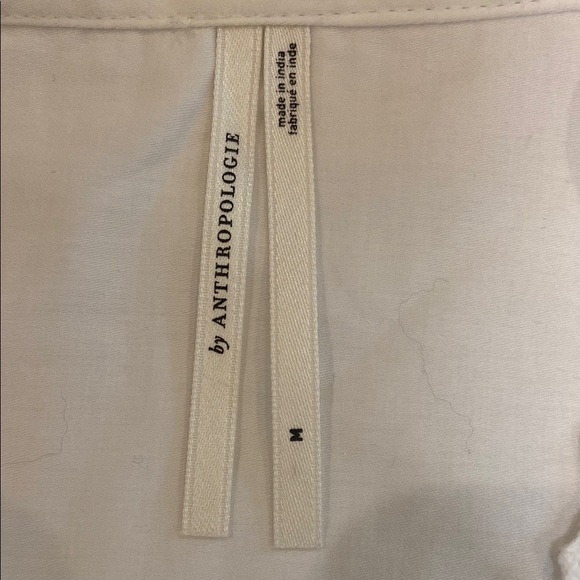 Anthropologie White Puff Sleeve Crop Blouse size Medium - Picture 7 of 8